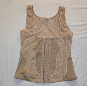 Tan Shapewear Tank Top with Lace Detail